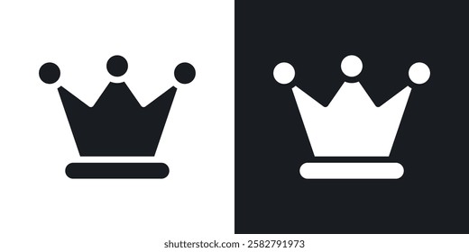 Crown icons set vectors black and colored style