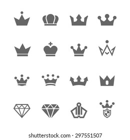 Crown icons set,Vector