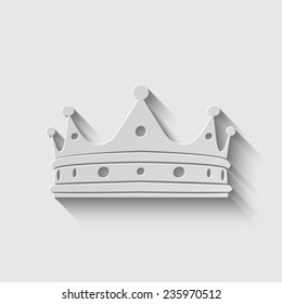 Crown icons with shadow on a grey background