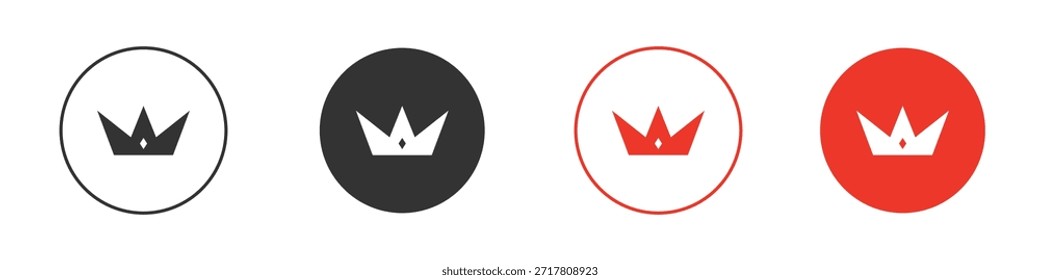 Iconos de la corona simple silueta plana Ilustración vectorial