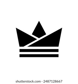 Crown icons. Simple crown symbol collection. Royal crown black silhouettes.