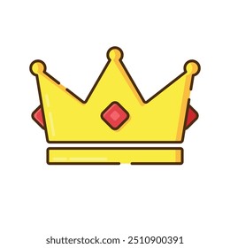 Crown icons and symbols associated with winning flat design icon editable stroke