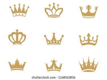 Crown icons  vector  design illustration on background