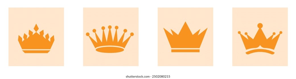 Crown icons vector illustration or king crown simple icons line style. 