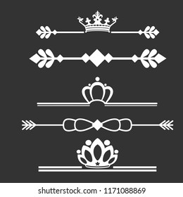 Crown icons vector isolated on gray backround