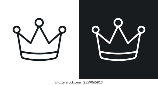 Crown icons. vector set in black colors