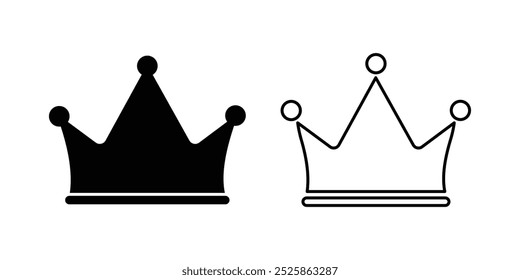 Conjunto de Vectores de iconos de corona. colección de símbolos de corona. aislado sobre fondo blanco.