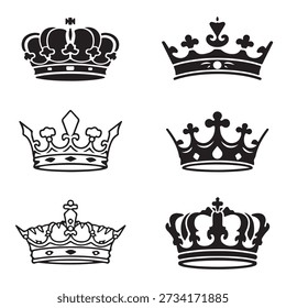 Crown icons vector. Crown symbol collection. Crown vector