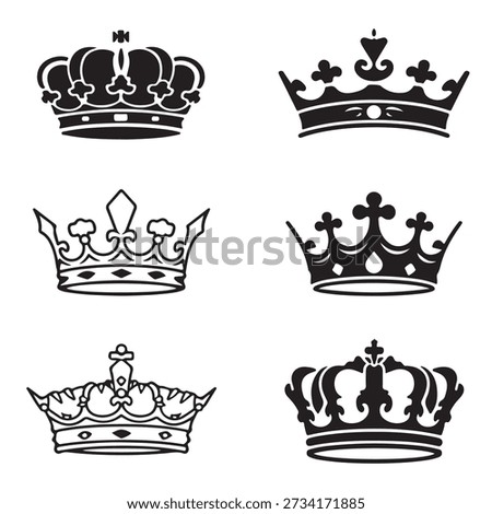 Crown icons vector. Crown symbol collection. Crown vector