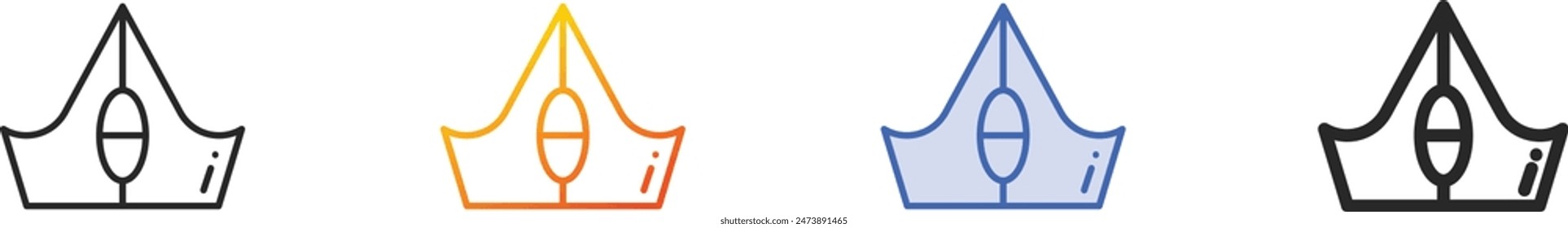 crown icon.Thin Linear, Gradient, Blue Stroke and bold Style Design Isolated On White Background