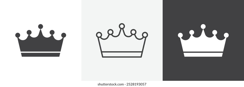 Icono de la corona. Ilustración vectorial lineal plana moderna de moda sobre fondo blanco.
