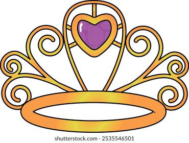 Ilustración de la corona, elemento de la decoración para la tarjeta de felicitación, boda, taza, superposiciones de fotos, impresión de la camiseta, diseño del cartel