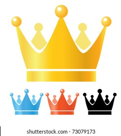 Crown illustration. Gold, blue, red and black svg