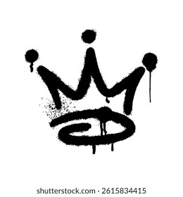 Crown illustration in graffiti art style on white background