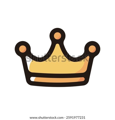 Crown illustration icon.Simple vector outline, clipart for graphic design.