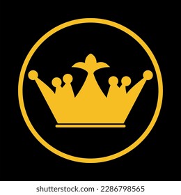 crown illustration logo icon in circle vector