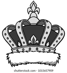 Crown Illustration - A vector cartoon illustration of a king's Crown.