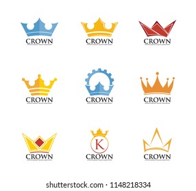 crown imperial kingdom vector logo design template set