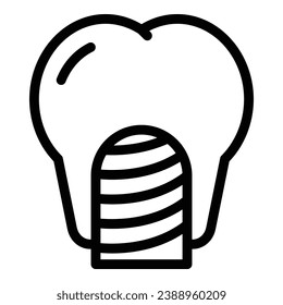 Crown implant icon outline vector. Dental tooth. Care oral