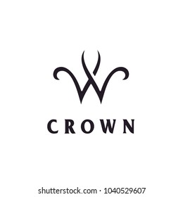 Crown Initial Letter W logo for Woman, Women, Wife, Wellness, Wealth, Wedding 