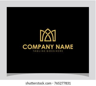 Crown initial M logo design