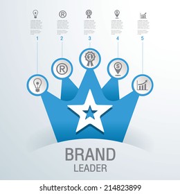 Crown Inspiration,Vector illustration can be used for business success strategy plan idea, Inspiration concept modern design template work flow layout, step up options