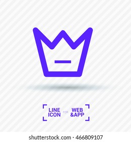 a crown isolated minimal single linear icon for websites and mobile minimalistic flat design.