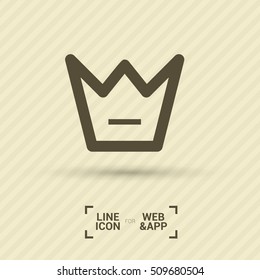 a crown isolated minimal single linear icon for websites and mobile minimalistic flat design.