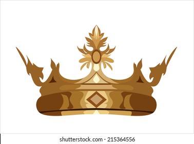  Crown Isolated on White Background.