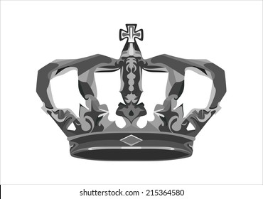  Crown Isolated on White Background.