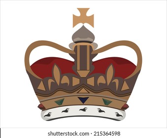  Crown Isolated on White Background.