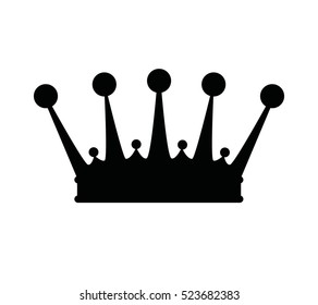 Crown isolated on white background. Vector illustration of black crown.