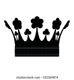 Crown isolated on white background. Vector illustration of black crown icon.