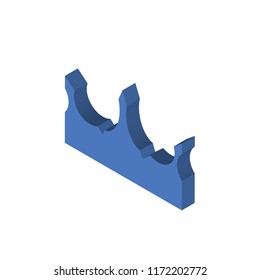 Crown isometric left top view 3D icon