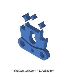 Crown isometric left top view 3D icon