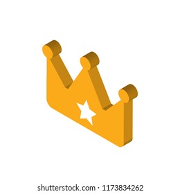 Crown isometric left top view 3D icon