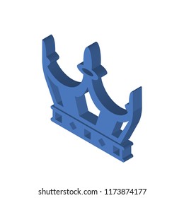 Crown isometric left top view 3D icon