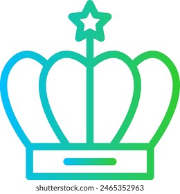 Crown jewelry icon with blue and green gradient outline style. luxury, kingdom, king, jewelry, crown, queen, royal. Vector Illustration