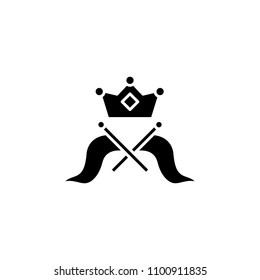 Crown jewels black icon concept. Crown jewels flat  vector symbol, sign, illustration.