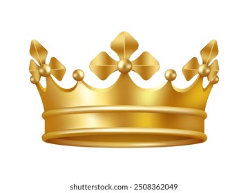 Joyas de la corona símbolo del emperador, Ilustración vectorial de signo de corona. Tesoro de joyería de oro monarca medieval para reina o rey. Corona del emperador Nobel, símbolo de Regalías y nobleza. Corona con crestas