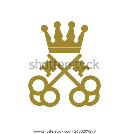 Crown key logo icon isolated on white background