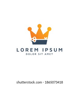 crown and key negative space logo design