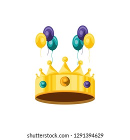 crown king with balloons helium