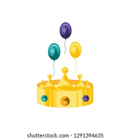 crown king with balloons helium