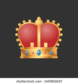 crown king with black background isolated