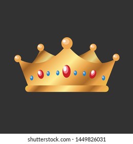 crown king with black background isolated