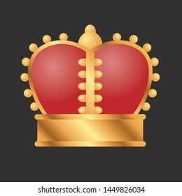 crown king with black background isolated