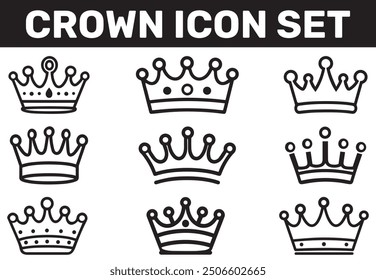 Crown king black icon. gold royalty collection design.