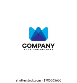 crown king blue logo template vector eps