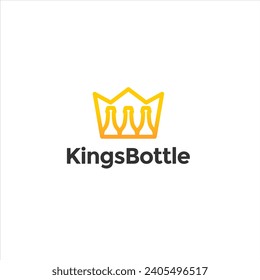 crown king and bottle logo design